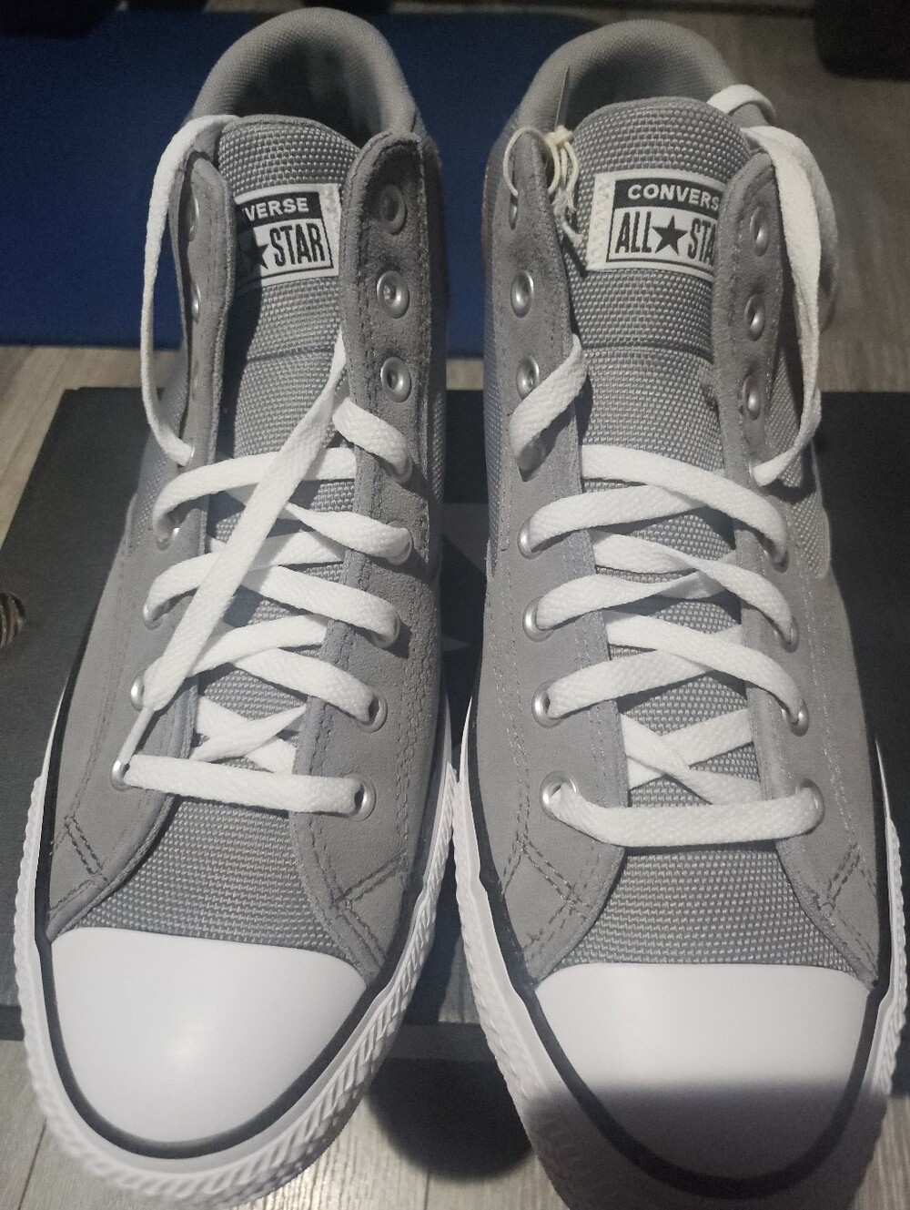 Converse Gray Canvas Low-Top Sneakers with Tan Patch - Picture 2 of 8